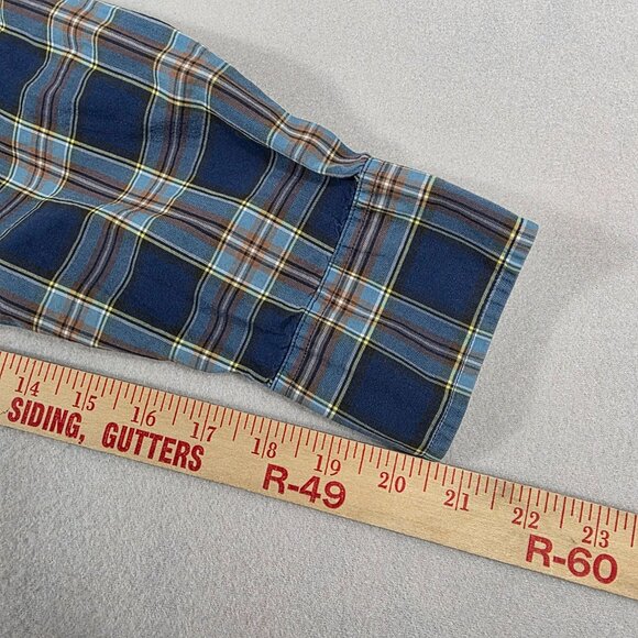 J Crew Shirt Mens L Blue Gray Check Button Down 2-Ply 100% Cotton - Picture 7 of 10